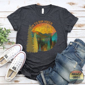 Rim To Rim Hiker Crewneck Shirt, Grand Canyon National Park R2R Hiker Arizona Camping Hiking Travel shirt