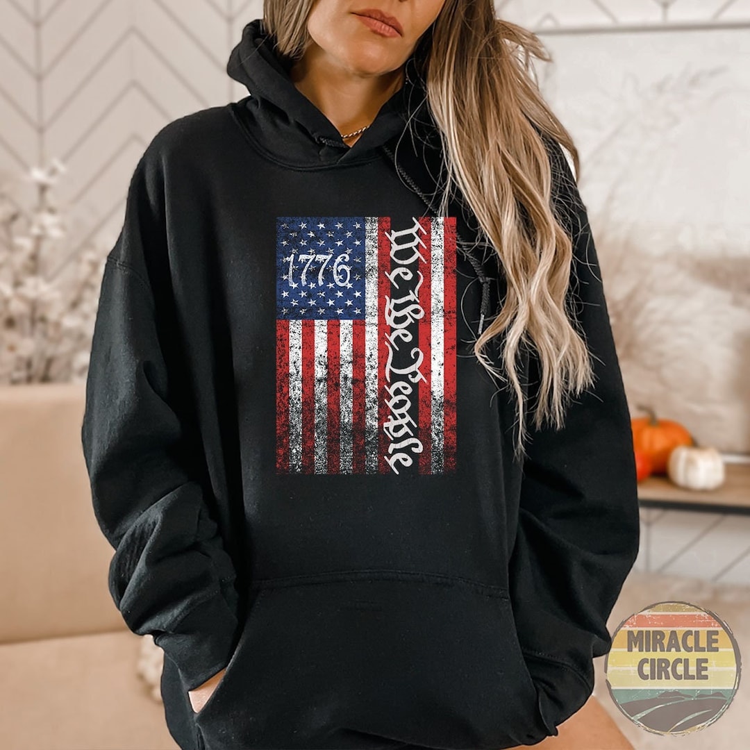 4th of July Hoodie -we the People Red White Blue 1776 Independence - Main Image