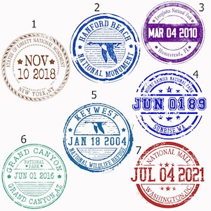 National Park Passport Cancellation Stamp Stickers