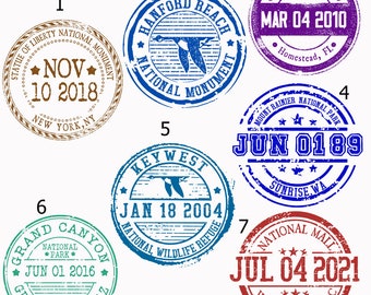 National Park Passport Cancellation Stamp Stickers