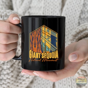Sequoia Black Mug, Sequoia National Park Monument Giant Hiking Camping Mountain Forest Mug