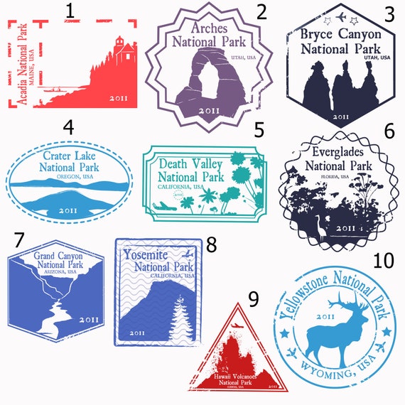 Custom National Park Passport Cancellation Stamp Stickers, Personalized  National Park Stamp Stickers 