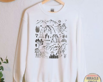 Iconic Park Crewneck Sweatshirt, Iconic National Parks Crew Sweatshirt