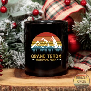Grand Teton Schwarzer Becher - Vintage Grand Teton National Park Wandern Camping Bergbecher