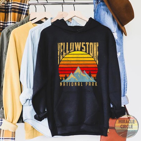 Yellowstone Hoodie Vintage Mountain Yellowstone National Park NPS Camping Shirt Dutton Ranch Hoodie Etsy