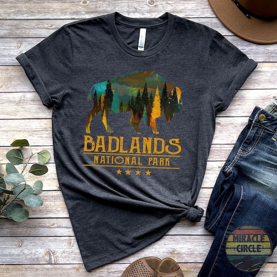 Badlands National Park T Shirt Buffalo Bison South Dakota Badlands National Park T Shirt Buffalo Bison South Dakota