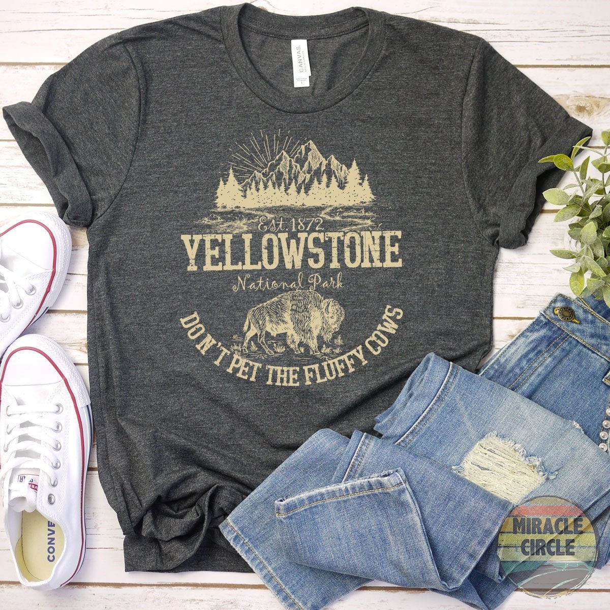 Don't Pet The Fluffy Cows Shirt, Yellowstone National Park NPS Camping Bison Shirt