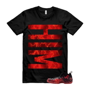 Foamposite One Stranger Black Bright Crimson Off Noir Red Lightning Stormy Air T Shirt Match HIM VERT