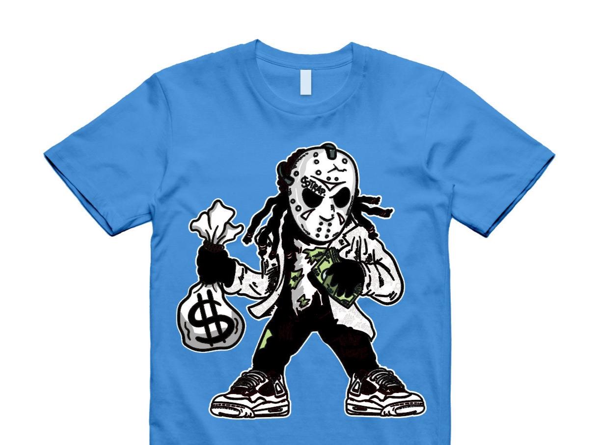 UNC University Blue Toe 1 Retro High OG Black White T Shirt Match JASON