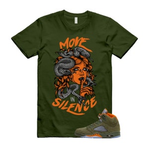 5 Olive Army Solar Orange Black Retro T Shirt Match MIS