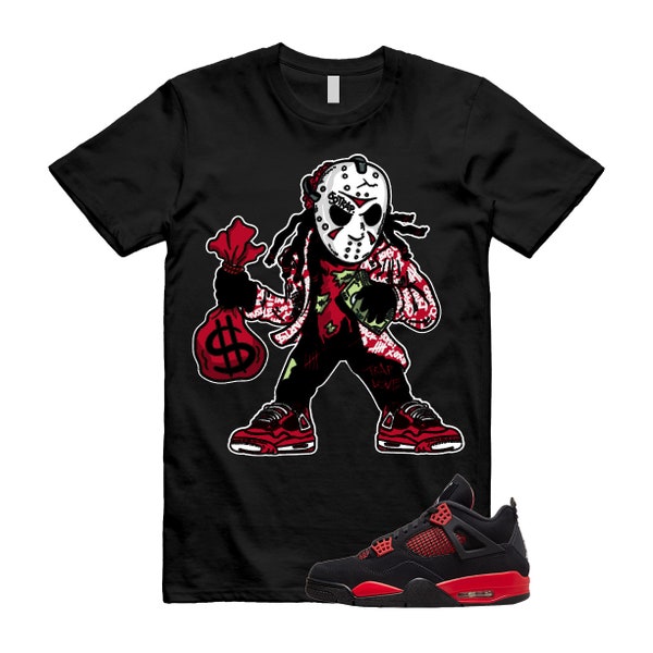 JASON T Shirt to match Air J 4 Red Thunder Black Multi Color Crimson White Hoodie