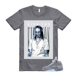 5 Wolf Grey 2026 Ice Blue Light Graphite White Icy T Shirt Match KING VON