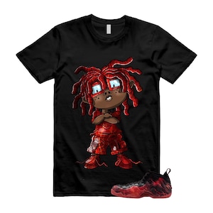 Foamposite One Stranger Black Bright Crimson Off Noir Red Lightning Stormy Air T Shirt Match CHONGO