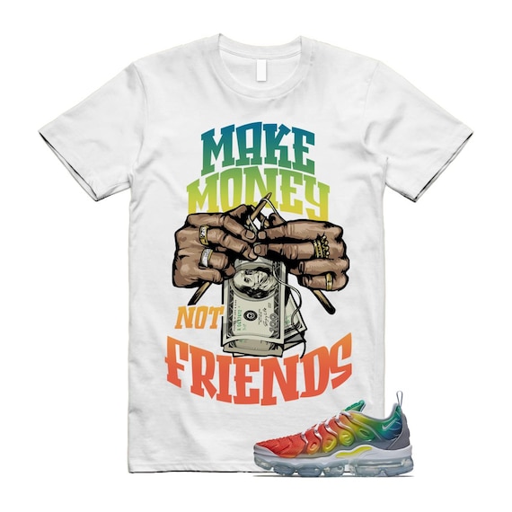 VaporMax Rainbow Air Plus White Neptune Blue Dynamic Yellow T Shirt Match MM