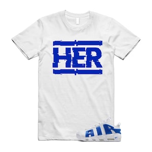 アップテンポ ホワイト ブルー ハイパー ロイヤル サイキック エア モア T シャツ マッチ HER
