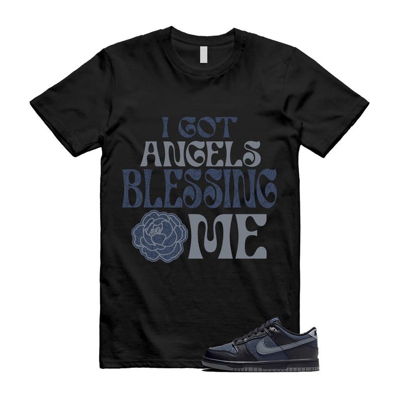 Dunk Black Symbiote Suit Dark Blue Smoke Grey Low T Shirt Match ANGELS
