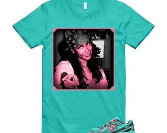 740 Cyber Jade Ultra Pink Black Teal Aqua T Shirt Match LIYAH