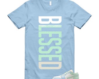 1 Sail Jade Aura Muslin White Ice Blue Mint T Shirt Match VERTBLS