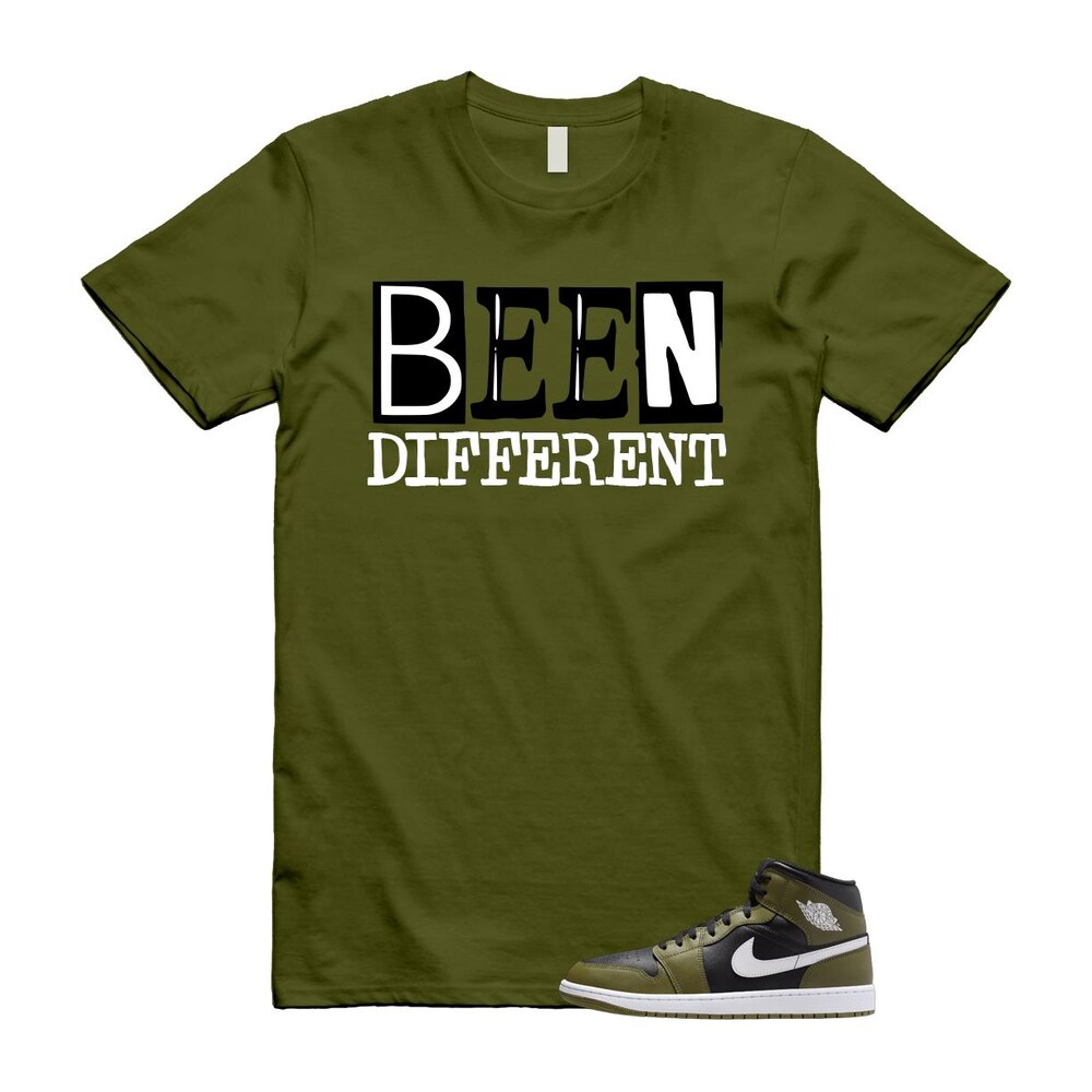 1 Sequoia Olive Green Black White Air Mid T Shirt Match Been