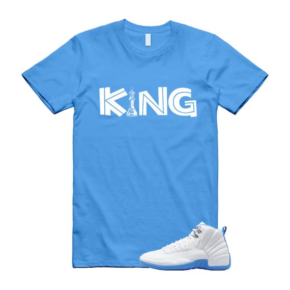12 Melo White University Blue Emoji T Shirt Match KING