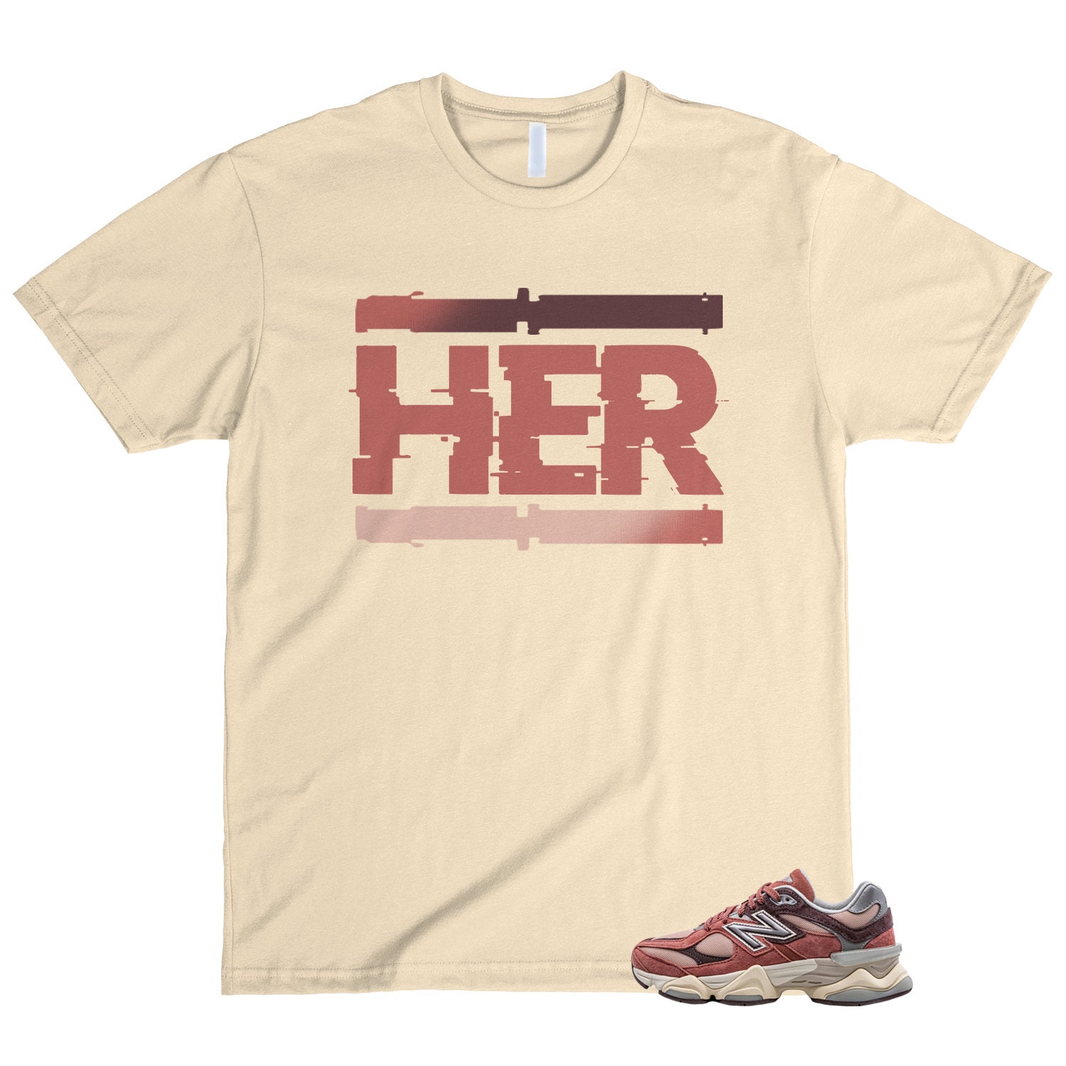 CHALLENGER New Balance THE LAND TEE L New Balance 9060 Cherry Blossom Mineral Red Truffle Rain