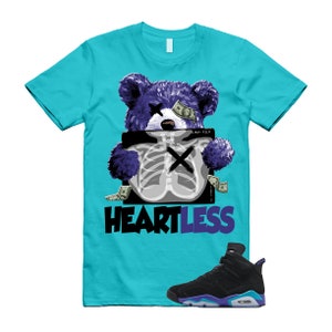 Aquatone 6 Bright Concord Black Retro Vibrant Aqua T Shirt Match HEART