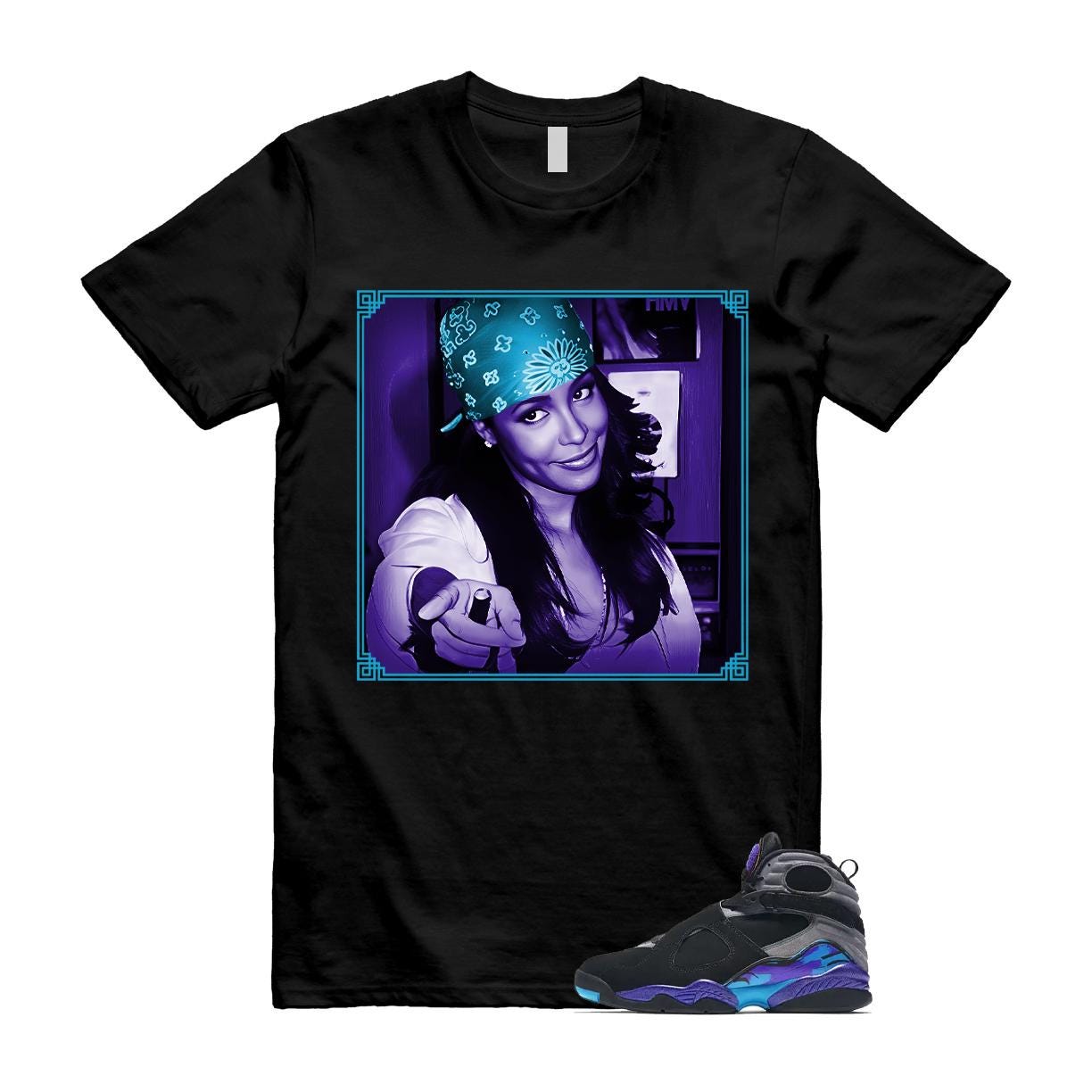 8 Aqua Black Concord Iron Grey Aquatone Purple T Shirt Match LIYAH