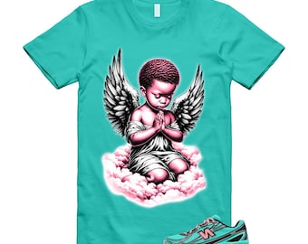 740 Cyber Jade Ultra Pink Black Teal Aqua T Shirt Match ANGEL