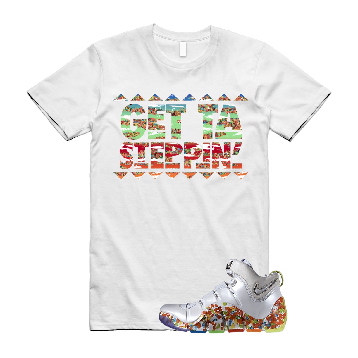 GET T Shirt to match N LeBron 4 Fruity Pebbles True Red Mean Green Varsity Purple PE Hoodie