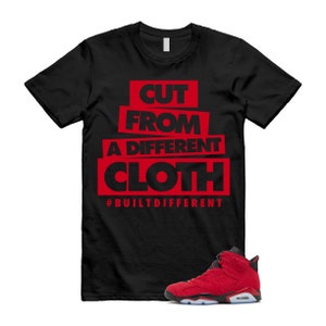 Camiseta de tela a juego con 6 Retro Toro Bravo Varsity Rojo Negro