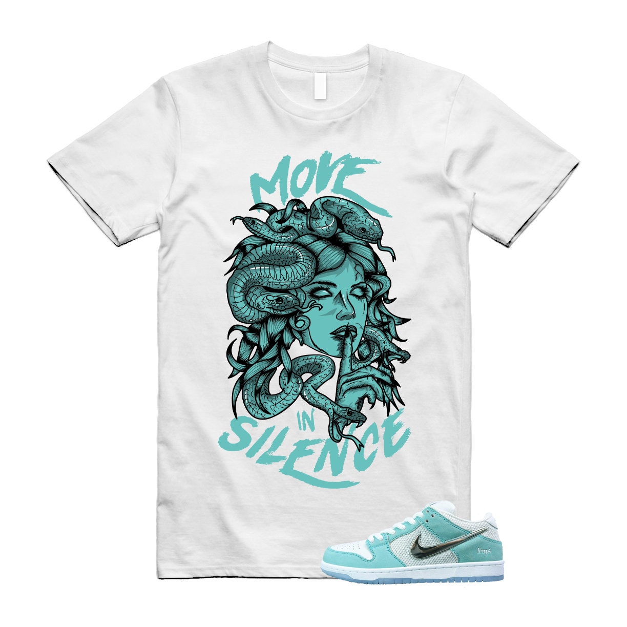 Dunk April Skateboards SB Turbo Green Metallic Silver T Shirt Match MIS