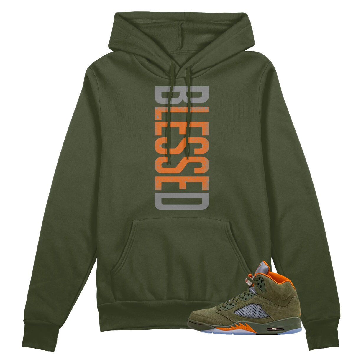 Olive Green and Orange Hoodie Etsy