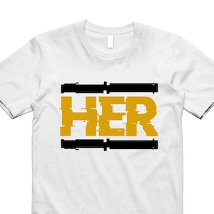 Yellow Ochre 6 Black White T Shirt Match HER