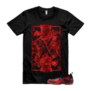 Foamposite One Stranger Black Bright Crimson Off Noir Red Lightning Stormy Air T Shirt Match KC