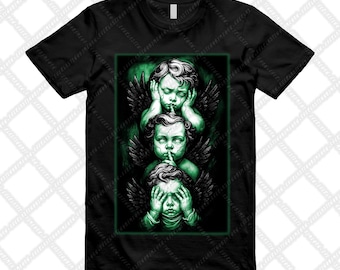 Spizike Pine Green Black Anthracite T Shirt Match NO EVIL
