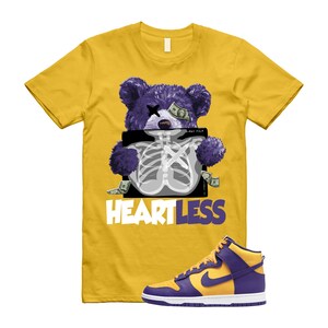 New HEART T Shirt to match Dunk High Purple Yellow Court Gold Home Team Away 95 Lebron Hoodie