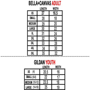 May include: A size chart for colored t-shirts, with measurements in inches. The chart includes sizes for adults and youth, with length and width dimensions for each size. The text "COLORED T SHIRT" is at the top.
