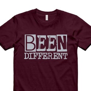 BEEN T Shirt to match 5 Retro Deep Burgundy Light Graphite Metallic Silver