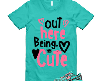 740 Cyber Jade Ultra Pink Black Teal Aqua T Shirt Match C2