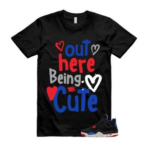 4 Rare T-shirt Air Noir Rouge Feu Bleu Royal Profond Fumée Gris Tech Match C2