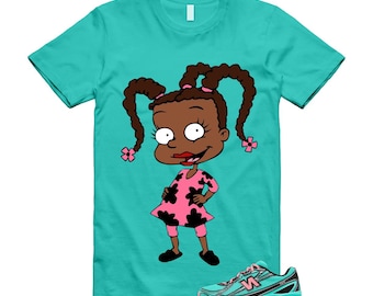 740 Cyber Jade Ultra Pink Black Teal Aqua T Shirt Match SUSIE