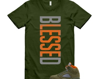 5 Olive Army Solar Orange Black Retro T Shirt Match VERTBLS