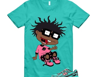 740 Cyber Jade Ultra Pink Black Teal Aqua T Shirt Match FINSTER