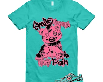 740 Cyber Jade Ultra Pink Black Teal Aqua T Shirt Match SMILE2