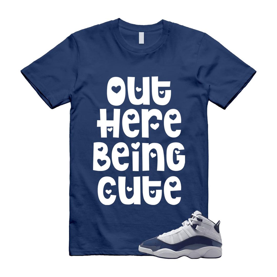 6 Rings White Midnight Navy T Shirt Match Match OHBC - Etsy