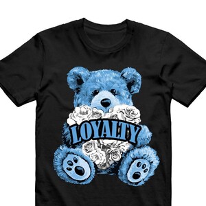 Mid University Blue Air 1 Black White T Shirt Match LYLTY