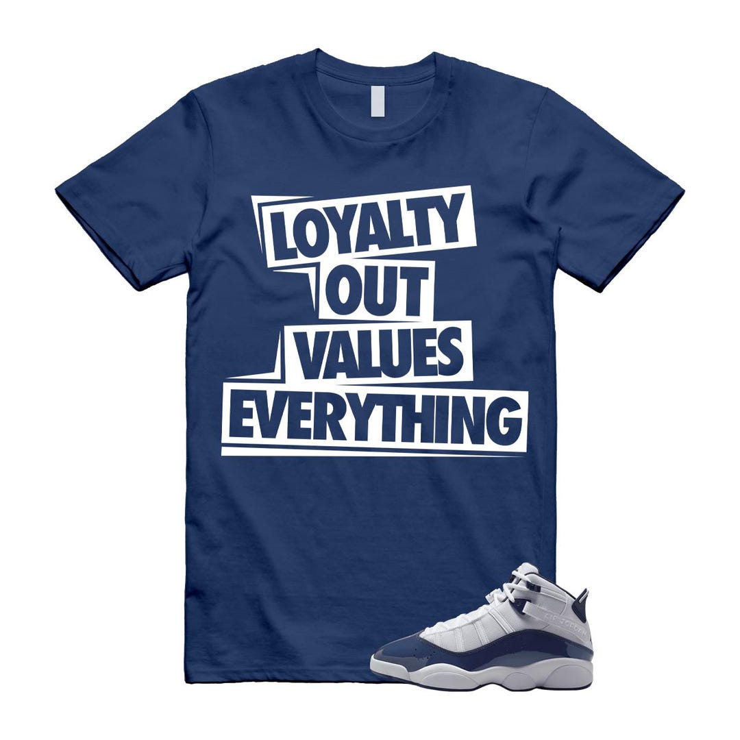 6 Rings White Midnight Navy T Shirt Match Match LOVE - Etsy