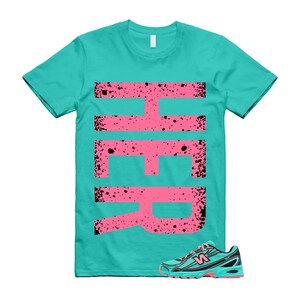 740 Cyber Jade Ultra Pink Black Teal Aqua T Shirt Match HER VERT