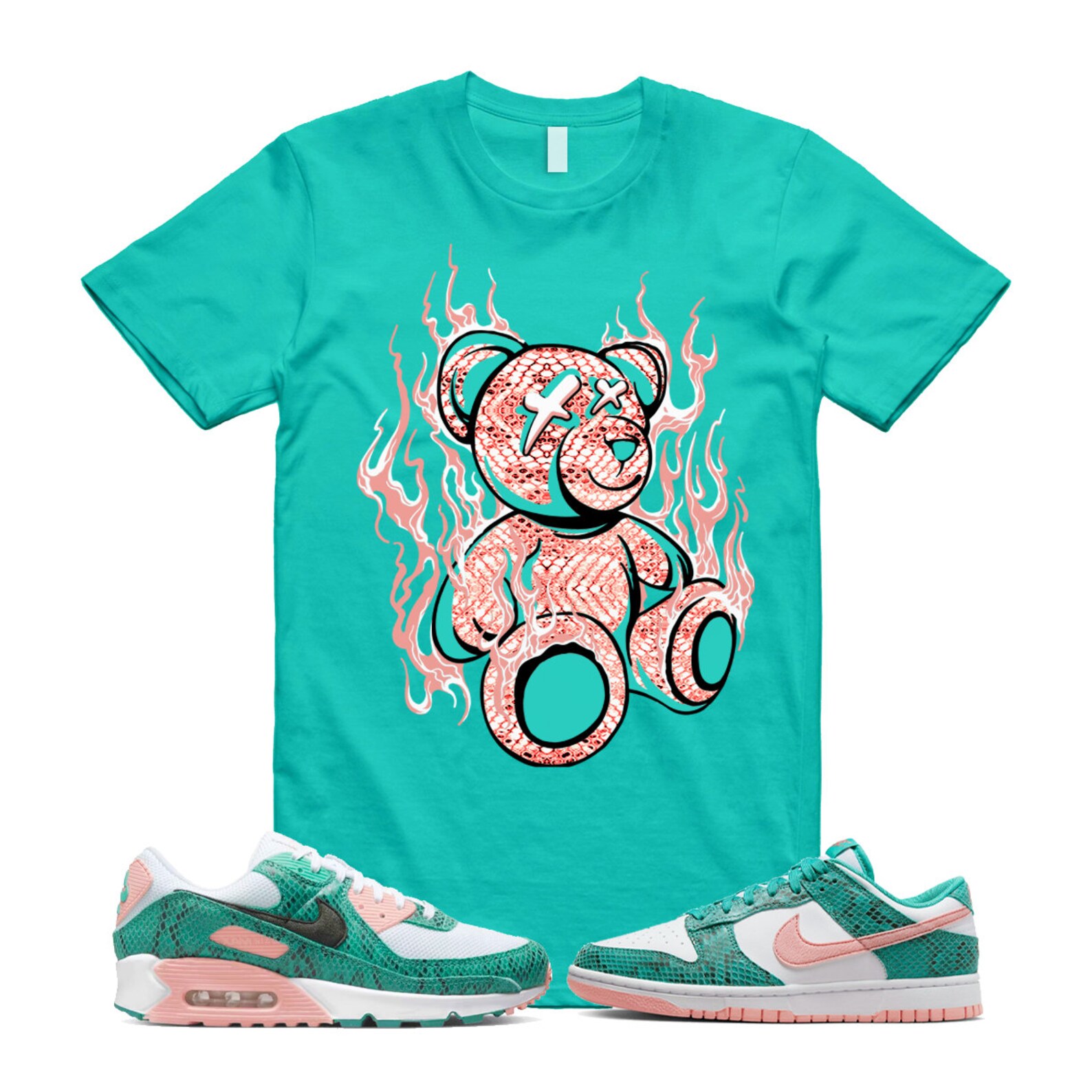 Teal LIT T Shirt for Dunk Low Washed Teal and Bleached Coral Etsy