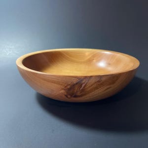 Hand Turned Cherry Wood Bowl: Copper Inlay Accent, Food Safe